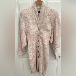 Vintage Michael Hoban leather Pink and Cream dress
